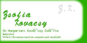 zsofia kovacsy business card